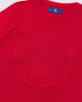 Stefano Ricci Children's red t-shirt with embroidery YNH9200050803