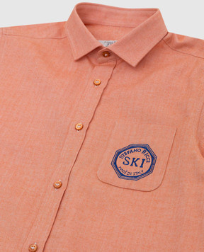 Stefano Ricci Children's peach shirt with embroidery YAC6S00030L824