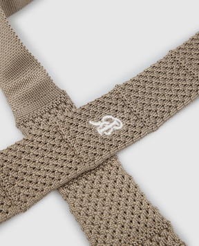 Stefano Ricci Children's silk beige patterned tie YCRM2600SETA