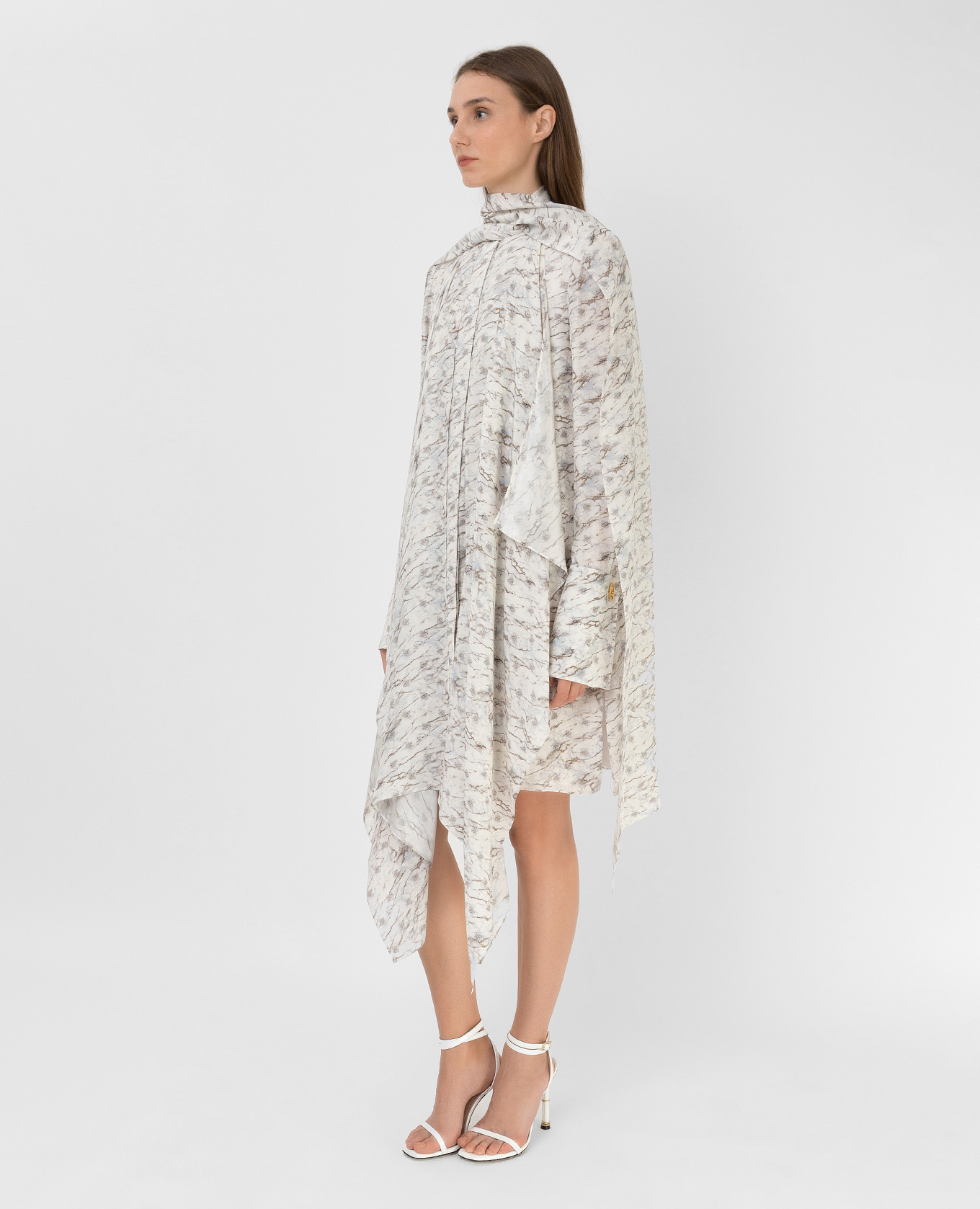 Silk shirt dress in FF Karligraphy pattern Fendi 3