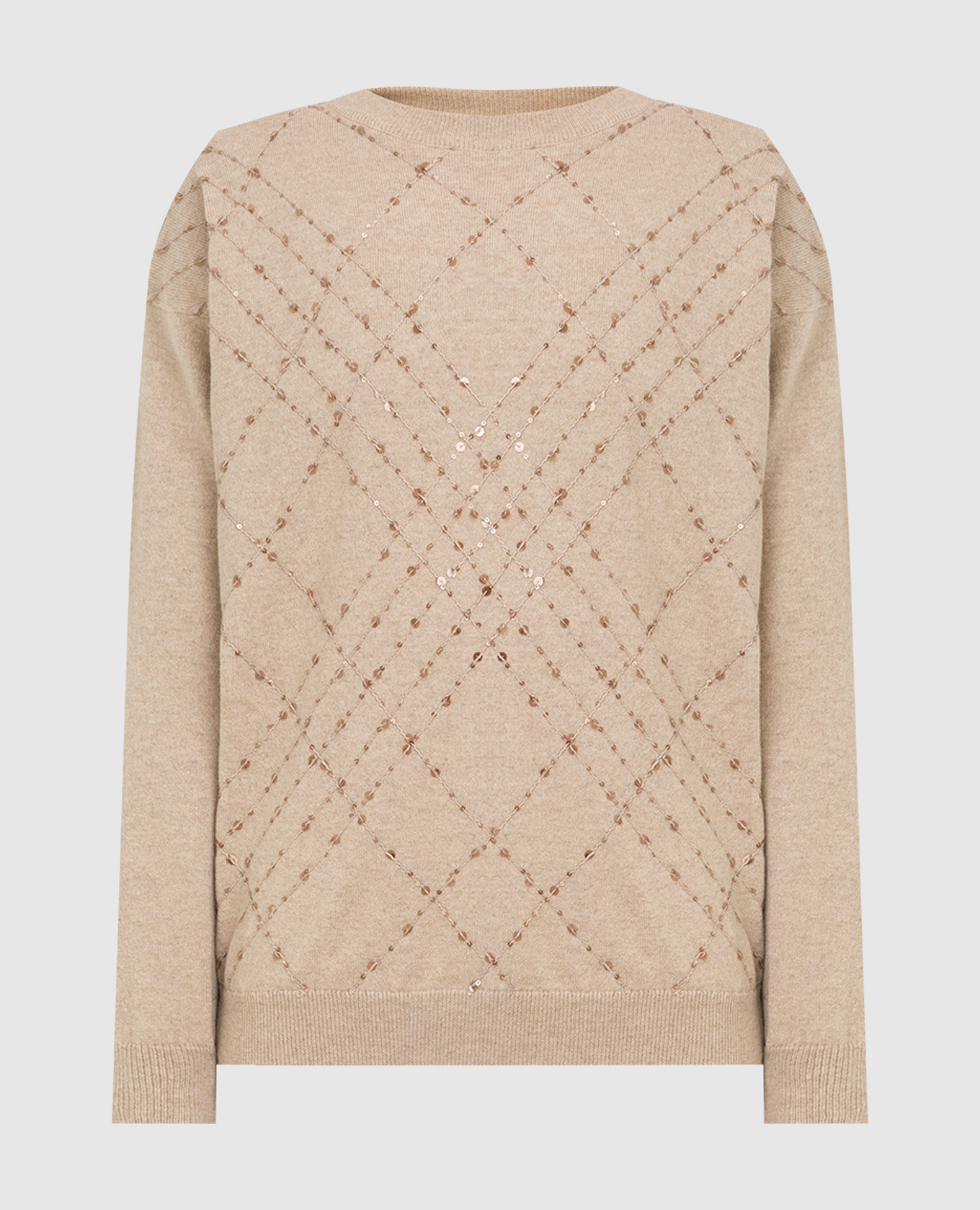 

Cashmere sweater with sequins Brunello Cucinelli, Beige