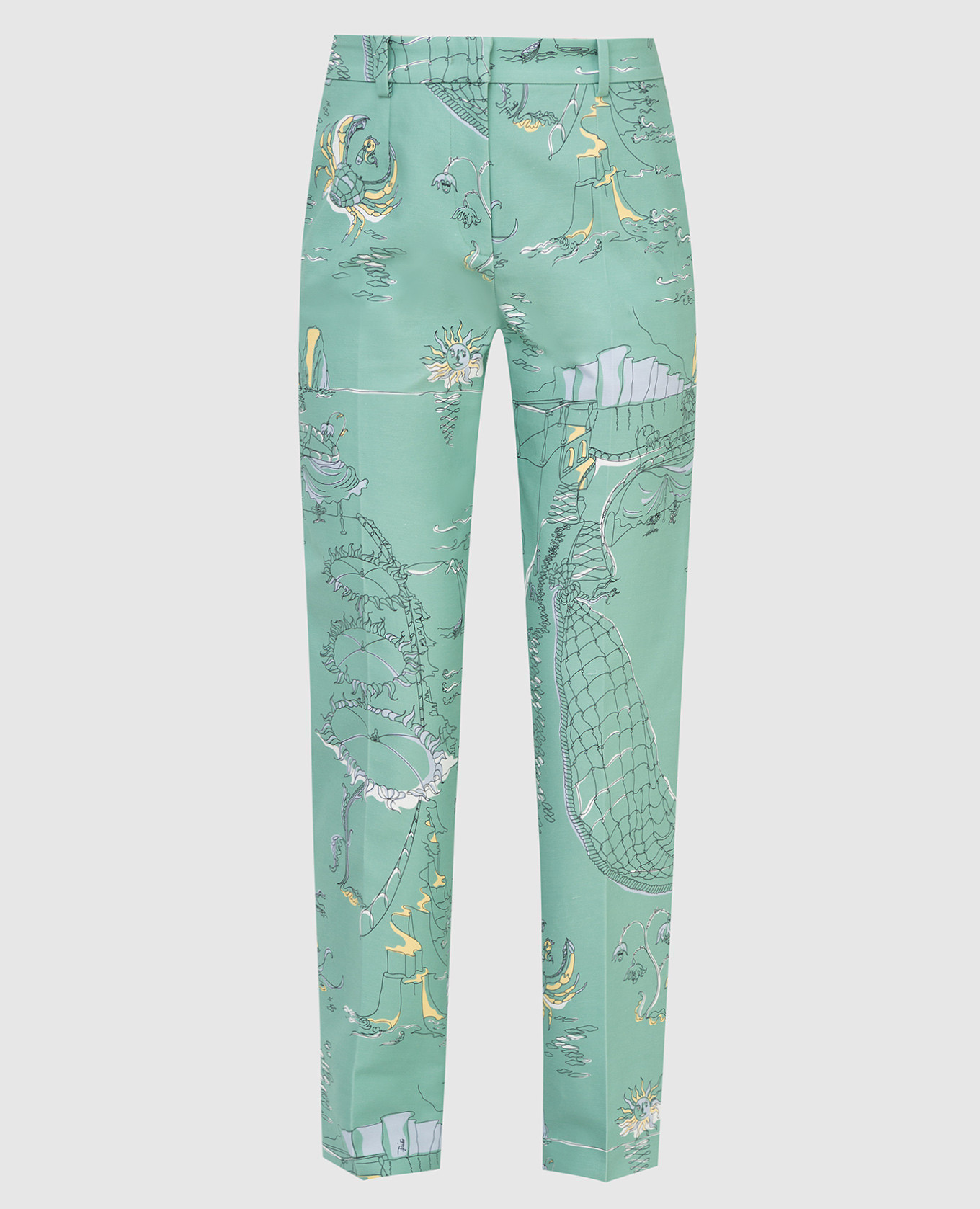 

Cropped trousers with La Canzone Del Mare print EMILIO PUCCI, Green