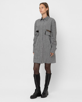Givenchy Shirt dress with logo monogram cutouts BW215313UC