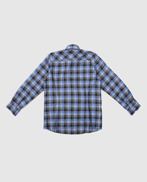 Stefano Ricci Children's blue checked shirt YC003552LJ1781