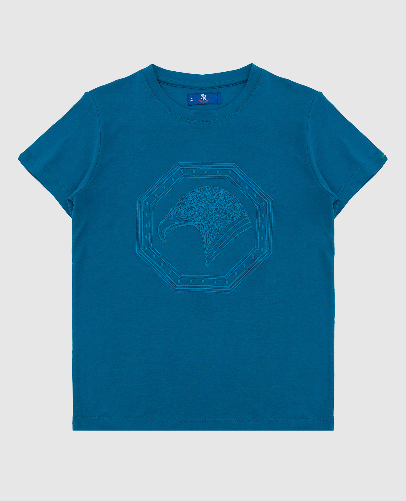 

Children's turquoise t-shirt with embroidery Stefano Ricci, Light blue
