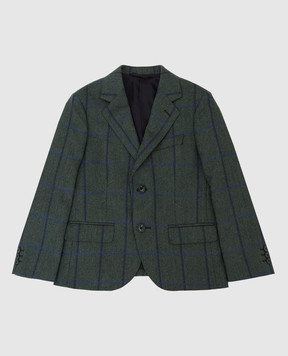 Stefano Ricci Checked cashmere jacket for children Y1RF732000HC5409
