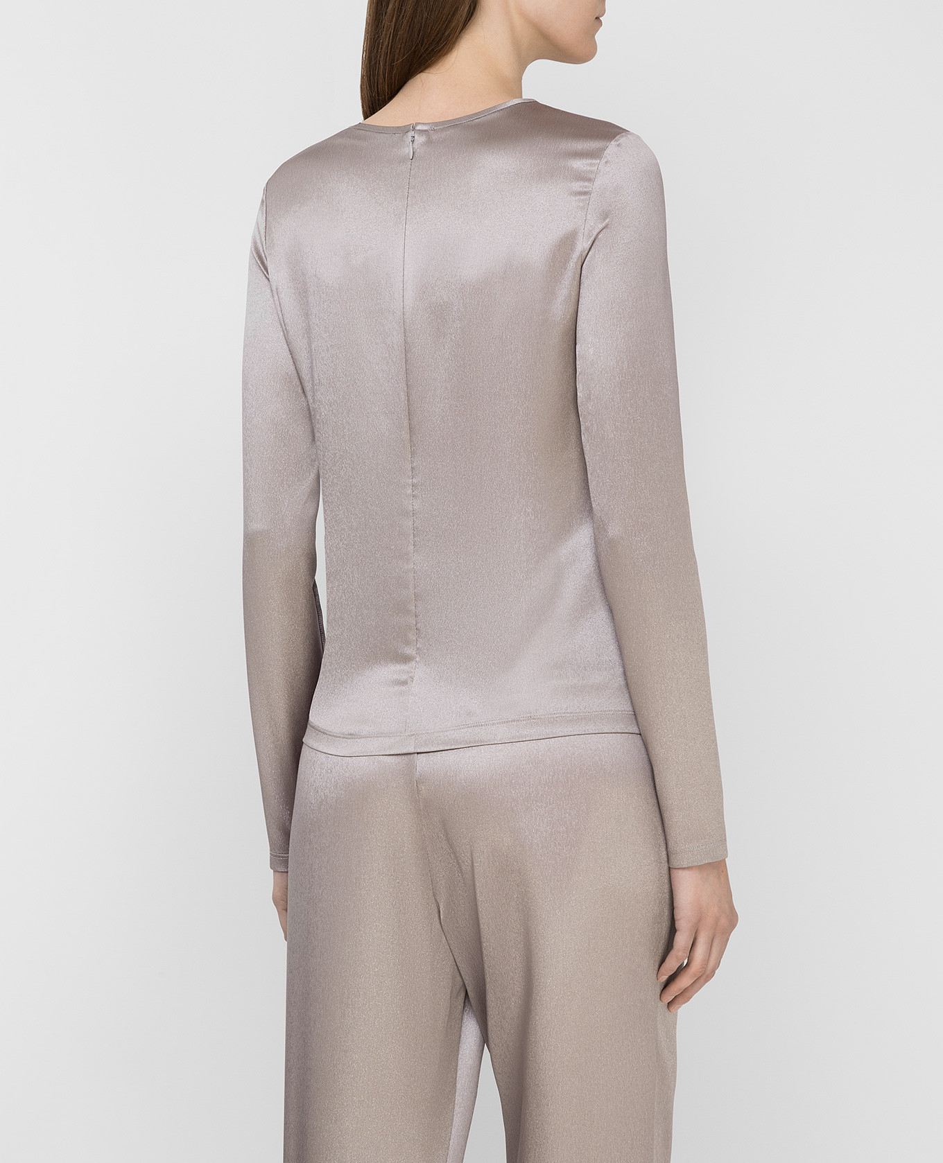 Gray silk blouse Sally LaPointe 4