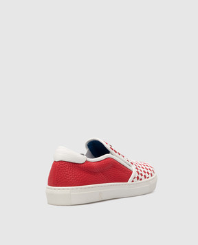 Stefano Ricci Children's leather slip-ons with weaving YRU02G837SKSK