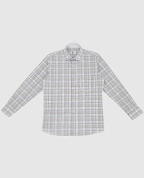 Stefano Ricci Children's beige checked shirt YC002675LJ1661
