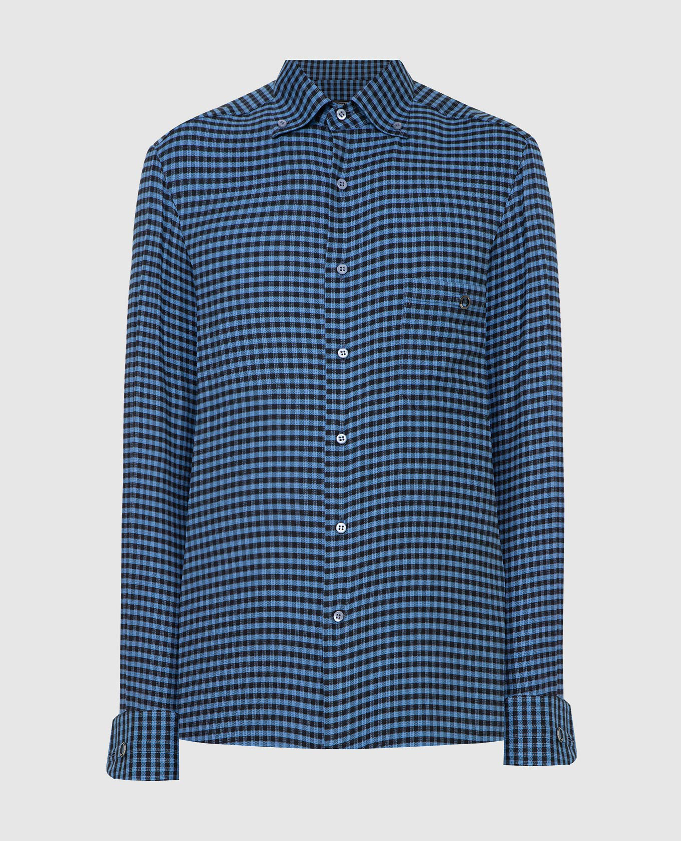 

Blue checked shirt Stefano Ricci, Синий