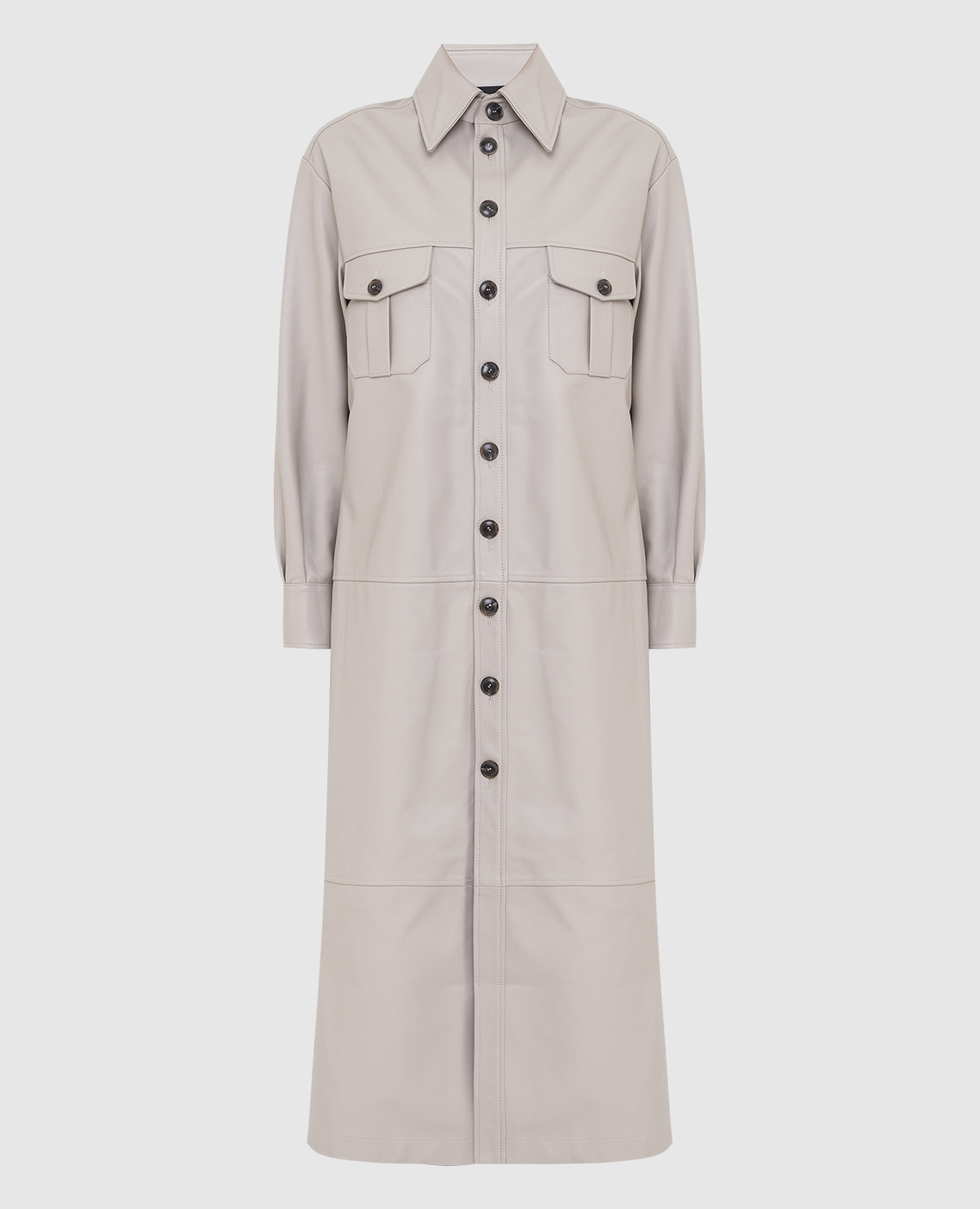 

Split leather shirt dress Simonetta Ravizza, Серый