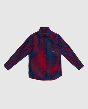 Stefano Ricci Children's blue checked shirt YC005764LJ2028