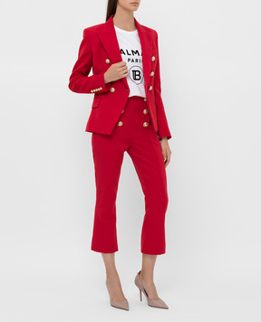 Balmain Red wool trousers SF15088W034