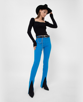 The Attico Freja blue slit trousers 221WCP39E043