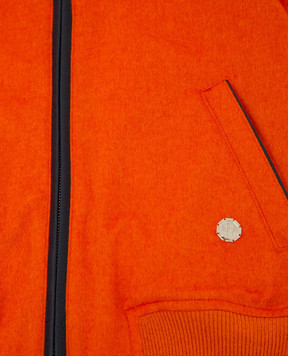 Stefano Ricci Children's cashmere bomber jacket with leather inserts YUJ6400040C603