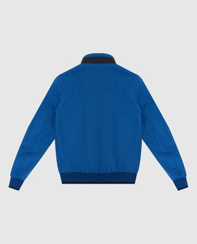 Stefano Ricci Reversible blue jacket for children in wool, cashmere and silk YDJ9200130HCB43