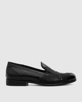Stefano Ricci Children's leather slippers with logo YRU59CG886VTV
