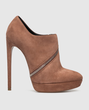 Alaia Beige suede ankle boots 4W3N047CC05