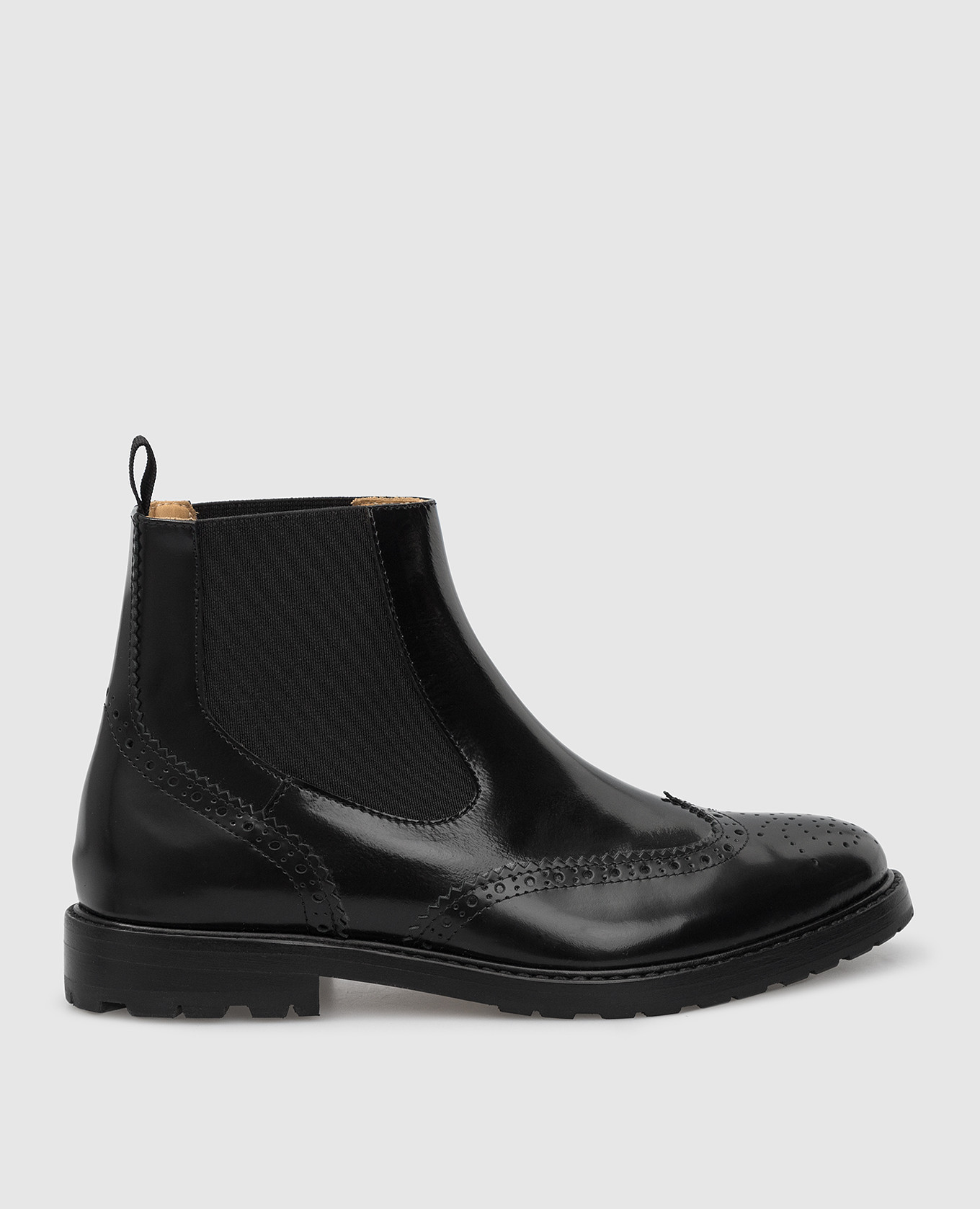 Kids black leather chelsea zecchino d'oro