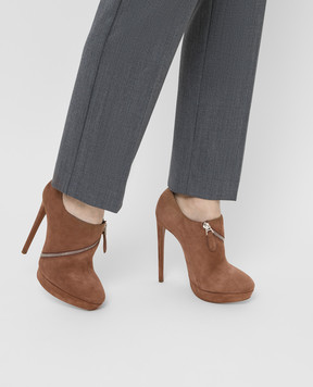 Alaia Beige suede ankle boots 4W3N047CC05