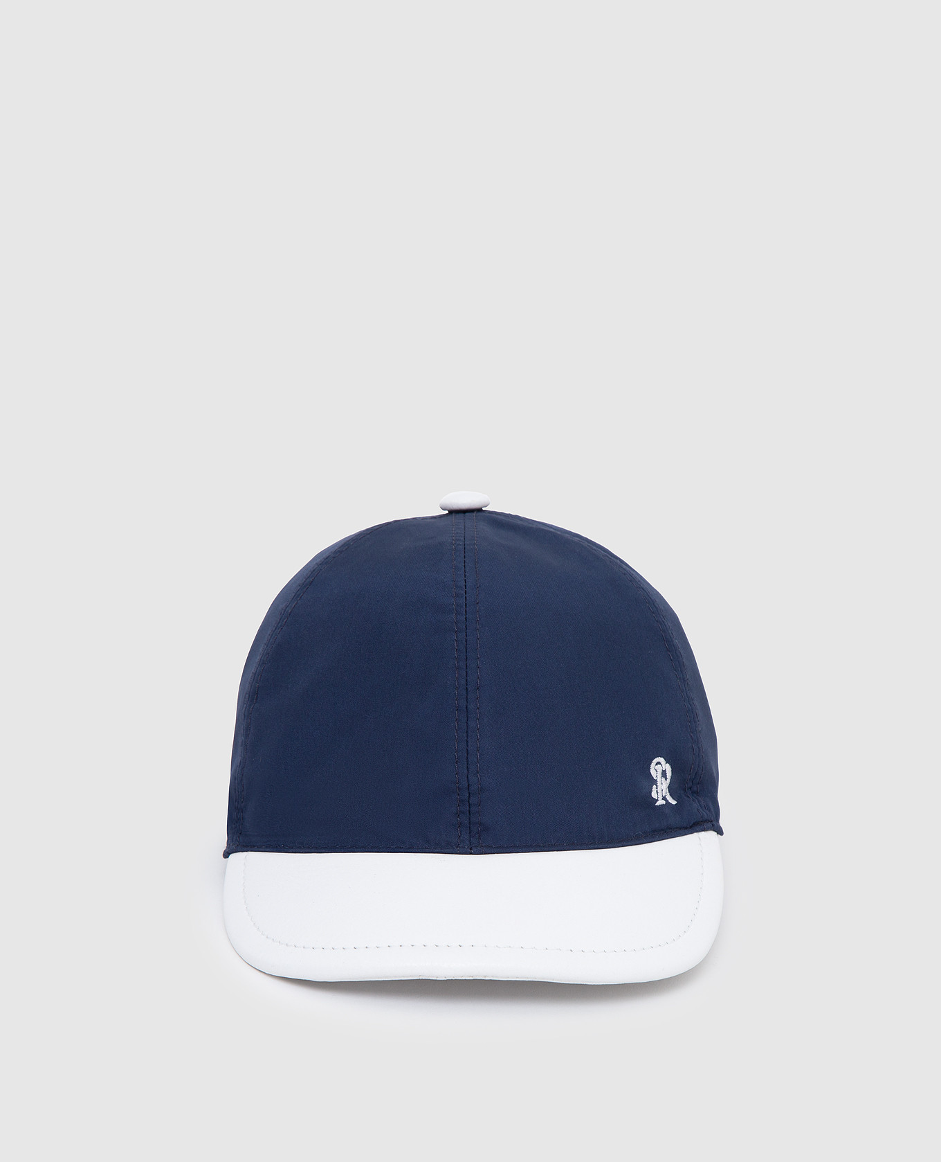 

Baby cap in silk and leather with monogram Stefano Ricci, Blue