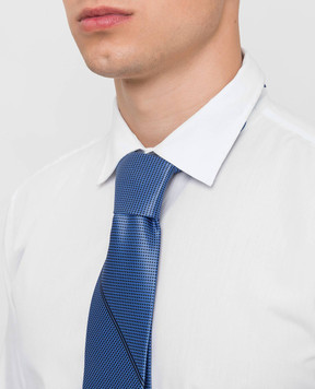 Stefano Ricci Blue silk tie in a geometric pattern CXDD41073