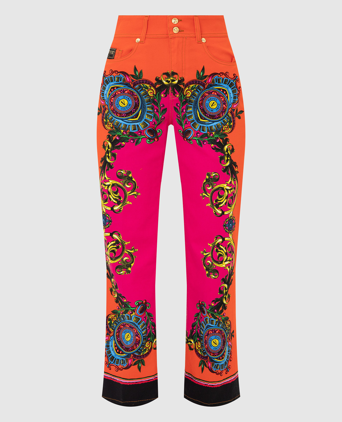 

Regalia print jeans Versace Jeans Couture, Orange