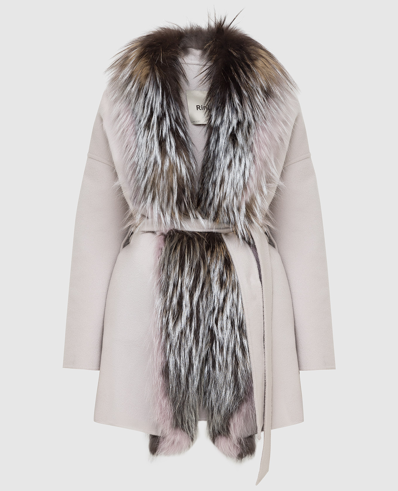 

Gray cashmere coat with fox fur Rindi, Grey