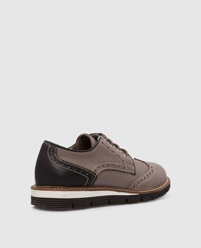Stefano Ricci Children's leather brogues with emblem YRU591G844VHVH