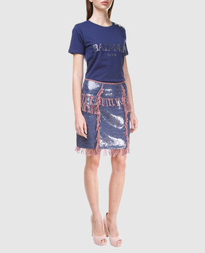 Balmain Blue skirt with sequins 124500
