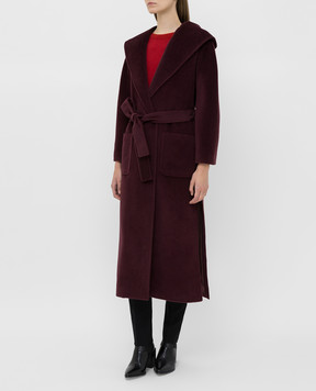 Heresis Burgundy wool and cashmere coat M33130
