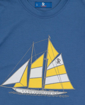 Stefano Ricci Children's blue t-shirt with embroidery YNH8200130803