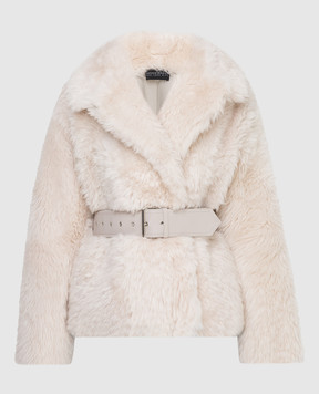 Dennis Basso Light beige sheepskin coat 197LOVEBEIGE