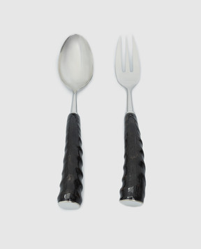 Lorenzi MIlano Oryx horn serving cutlery set 701611