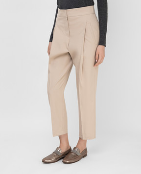 Brunello Cucinelli Light beige pleated trousers MA190P7463