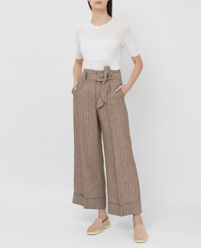 Peserico Beige linen trousers P0447506870