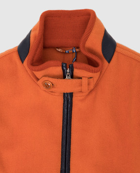 Stefano Ricci Children's orange cashmere jacket YUJ7400010C807