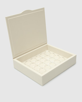Giobagnara Light beige leather box for coffee capsules PFN811LB