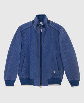 Stefano Ricci Children's blue python leather jacket YDJ8200030PITNBK