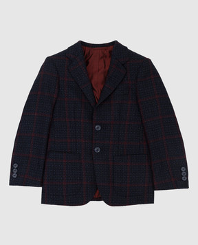 Stefano Ricci Checked cashmere jacket for children Y1RF7322T0HC5401