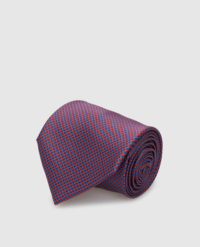 Stefano Ricci Purple silk tie in a geometric pattern CXDD41073