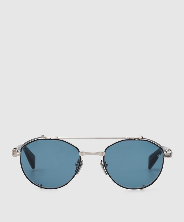 Balmain - Brigade IV sunglasses in navy blue BPS120C52  display picture 1