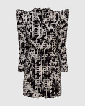 Balmain Wool dress with accent shoulders VF0R9080W126