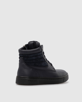 Stefano Ricci Children's dark blue leather boots YRU02G8114WYSD