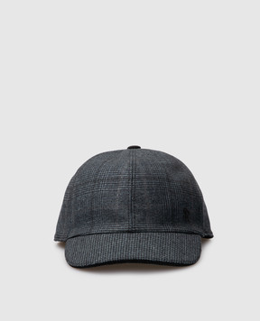 Stefano Ricci Checked wool, silk and cashmere children's cap YCV14TS05EPI13HC