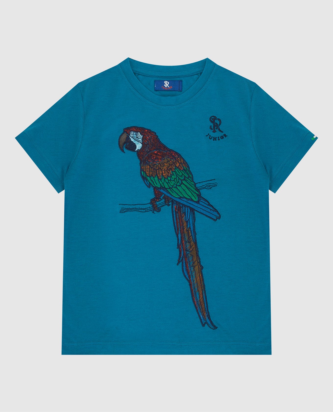 

Children's turquoise t-shirt with embroidery Stefano Ricci, Light blue