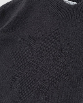 Stefano Ricci Children's gray cashmere sweater with a pattern KYS8300L10SY6480