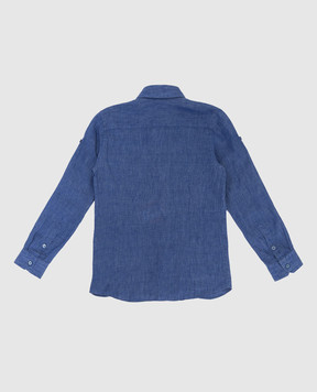 Stefano Ricci Children's blue linen shirt YC003550L1677