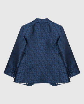 Stefano Ricci Children's blue patterned silk jacket Y1RF731000HC5494