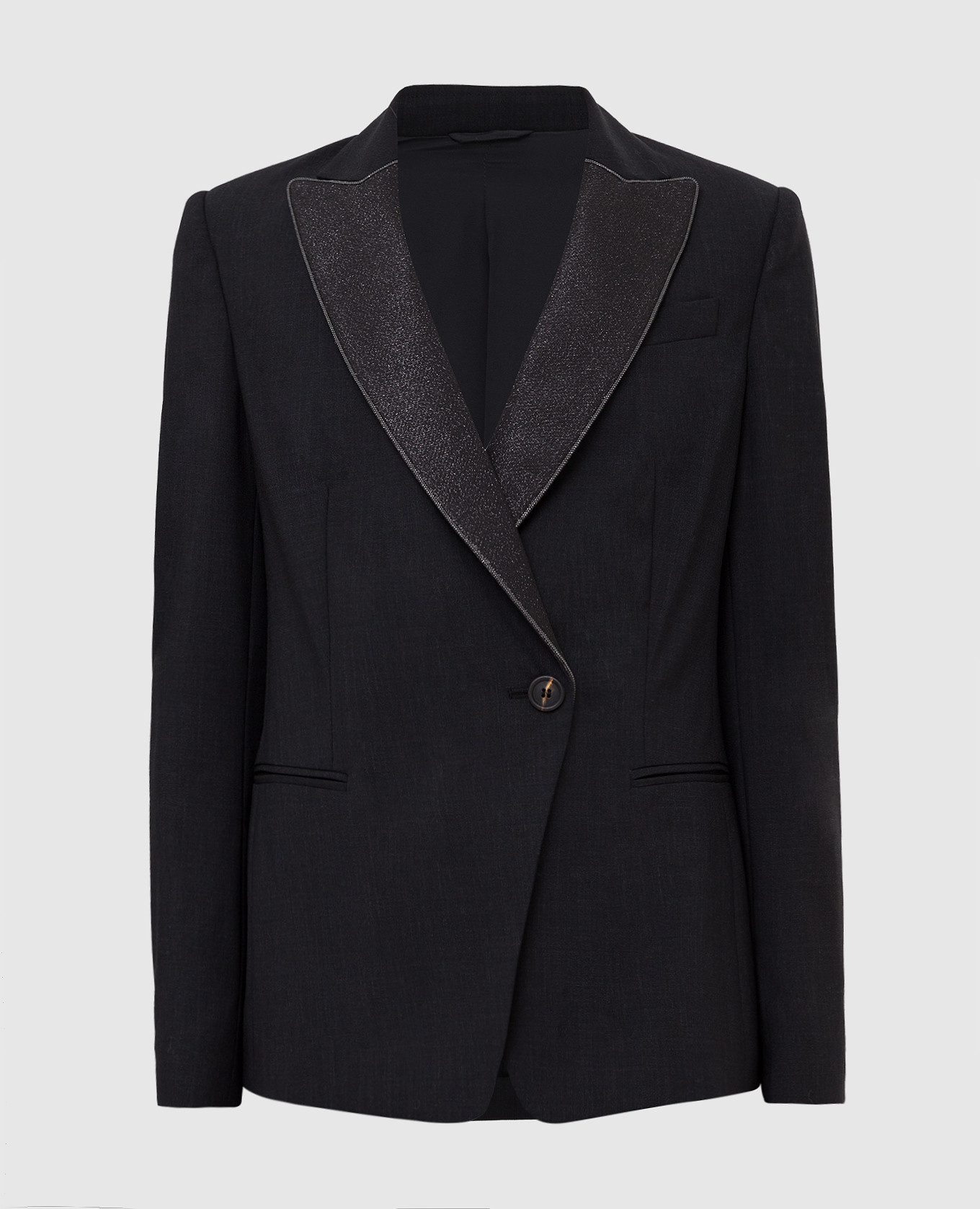 

Charcoal wool jacket Brunello Cucinelli, Серый